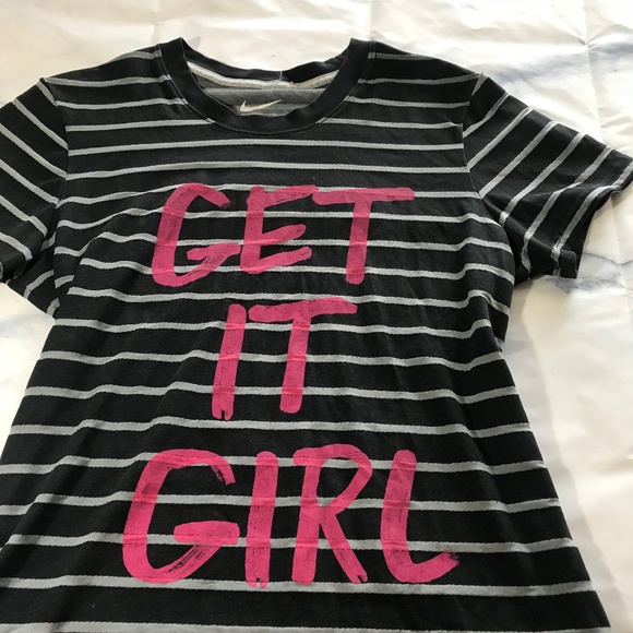 Nike Black & Grey Striped "Get It Girl" Tee Short - Picture 3 of 7
